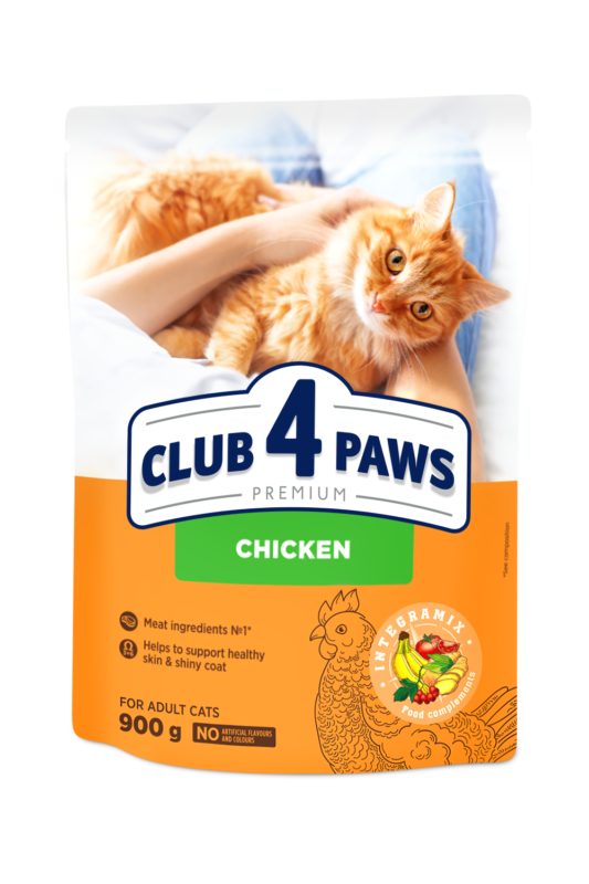 CLUB 4 PAWS Premium visavertis maistas suaugusioms katėms su vištiena