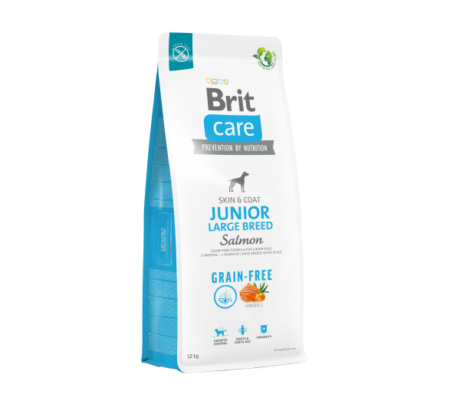 Brit-Care-Grain-free-Junior-Large-Breed-Salmon-sausas-maistas-sunims