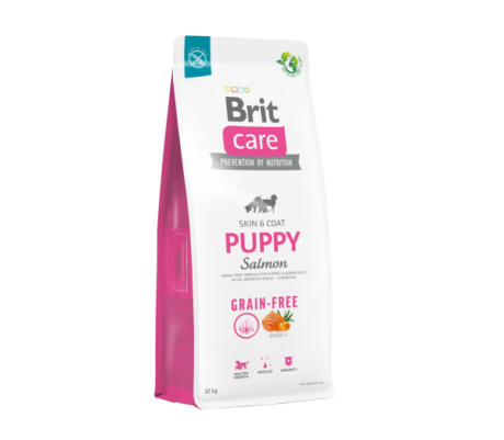 Brit-Care-Grain-free-Puppy-Salmon-sausas-maistas-suniukams