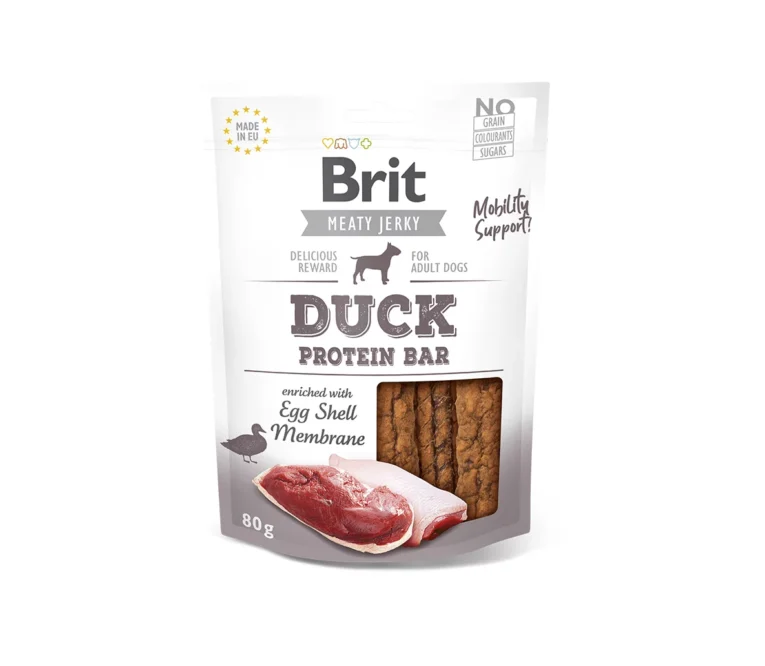 Brit-Jerky-Duck-Protein-Bar-skanestai-sunims-80-g