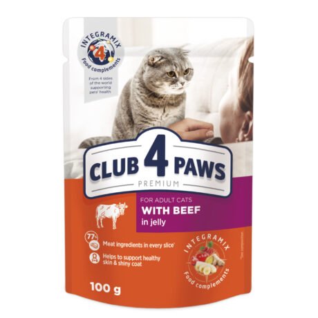 CLUB-4-PAWS-Premium-visavertis-konservuotas-maistas-suaugusioms-katems-su-jautiena-drebuci