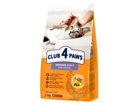 CLUB-4-PAWS-Premium-visavertis-maistas-suaugusioms-katems-gyvenancioms-patalpose-„Indoor-4-in-1-2-kg