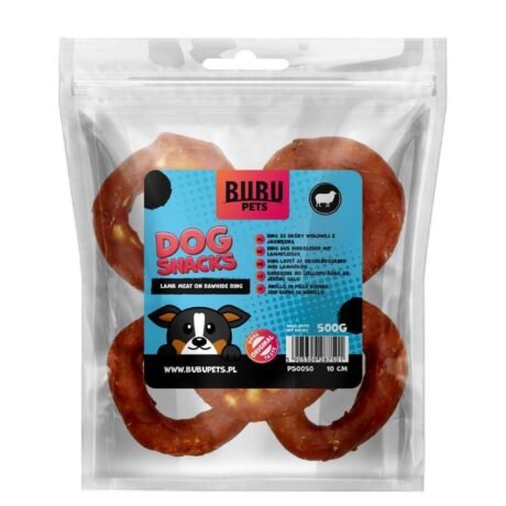 Bubu-Pets-Rawhide-Ring-With-Lamb-10cm-Buivolo-Oda-Apvynioti-Erienos-Mesos-Ziedai-500g