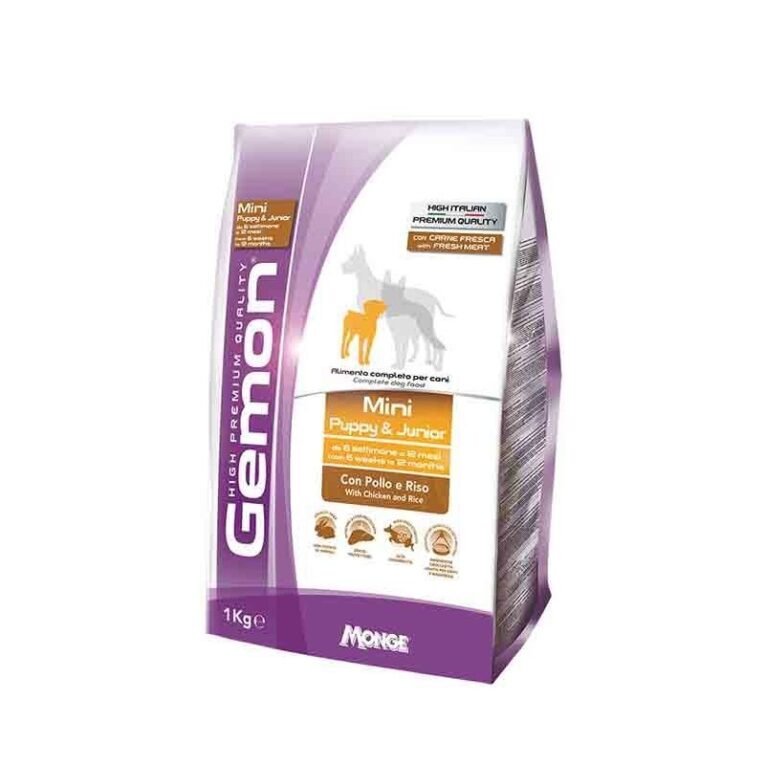 gemon-mini-puppy-visavertis-pasaras-jauniems-suniukams-su-vistiena-ir-ryziais-3kg
