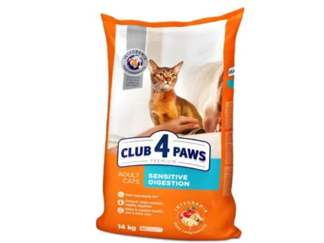 CLUB-4-PAWS-Premium-visavertis-maistas-suaugusioms-katems-jautriam-virskinimui-SENSITIVE-DIGESTION-14-kg