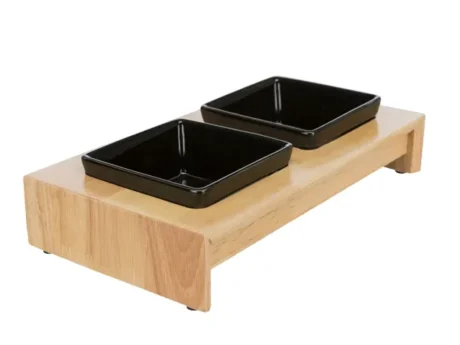 TRIXIE-Bowl-set-ceramic-wood-2x0.4-l-13x13-cm-36x7x19-cm-black-natural