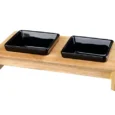 TRIXIE-Bowl-set-ceramic-wood-2x0.4-l13x13-cm-36x7x19-cm-black-natural