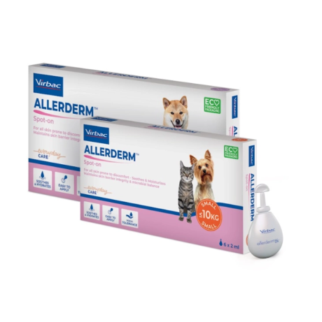 Allerderm Spot On Uzlasinamas tirpalas kaciu ir sunu odos barjeriniu funkciju atstatymui iki kg pipetes