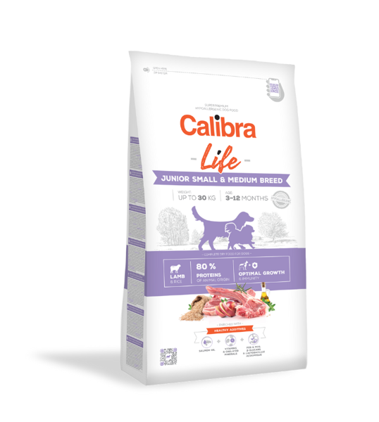 CALIBRA-Dog-Life-Junior-SmallMedium-Breed-Lamb-sausas-maistas-sunims-su-eriena