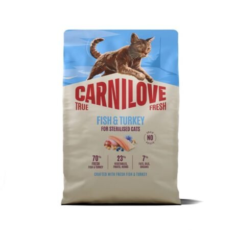 Carnilove-True-Fresh-Sausas-pasaras-suaugusioms-sterilizuotoms-katems-su-zuvimi-ir-kalakutiena-2-kg