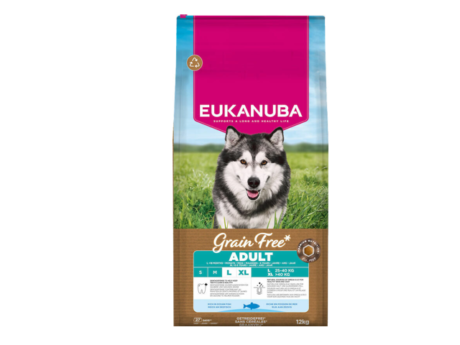 Eukanuba Grain Free sausas maistas dideliu veisliu sunims su zuvimi L kg
