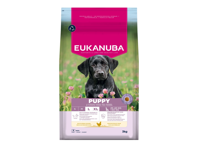 Eukanuba Life Care Puppy sausas maistas dideliu veisliu suniukams su vistiena L kg