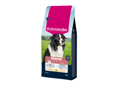 Eukanuba Life Care Senior sausas maistas vidutiniu veisliu vyresnio amziaus sunims su vistiena M kg