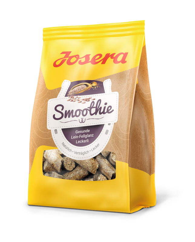Josera-Healthy-flax-fur-shine-treats-Smoothie-skanestai-zirgams-900-g