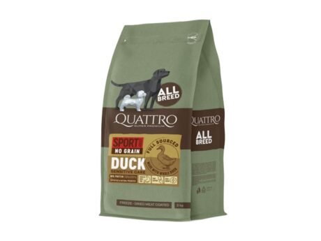 QUATTRO SPORT begrūdis visų veislių suaugusių šunų pašaras su antiena 12 kg