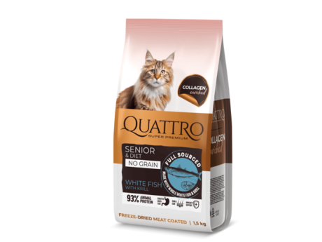 QUATTRO-visavertis-sausas-dietinis-senstanciu-kaciu-maistas-su-balta-zuvimi-ir-kriliu-1.5-kg