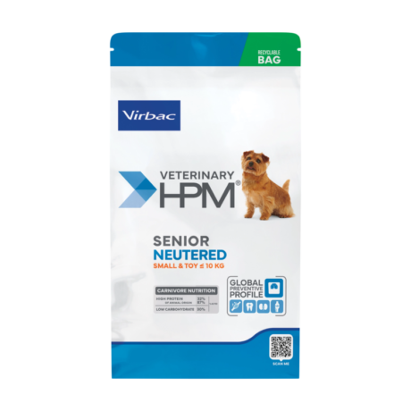 Virbac HPM Veterinarinis sausas maistas mazu ir labai mazu veisliu iki kg sterilizuotiems ir kastruotiems vyresnio amziaus sunims kg